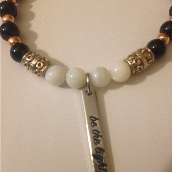 Woman's Black Bead Charm Bracelet - Picture 2 of 3